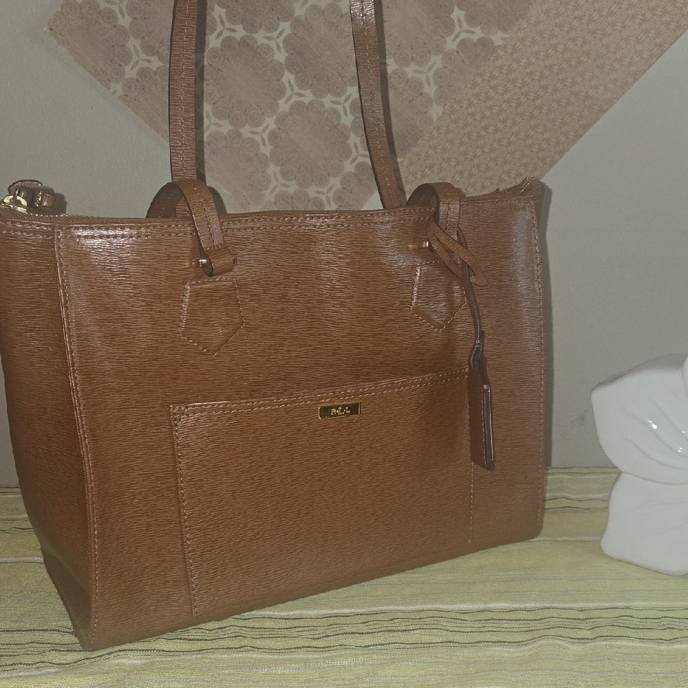Ralph Lauren Elegant Brown Tote Bag